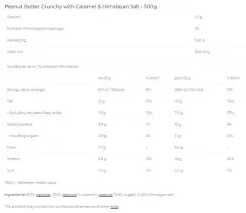 6PAK Nutrition Peanut Butter Caramel & Himalayan Salt Фъстъчено Масло - 500 грама