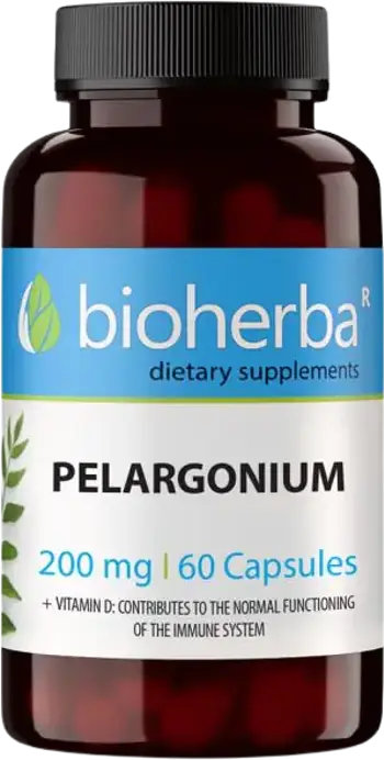 Bioherba Pelargonium 200 mg African Geranium За силен имунитет и здрава дихателна система