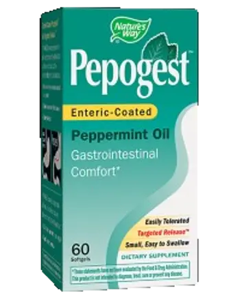 Nature's Way Pepogest Enteric-Coated Peppermint Oil Гастроинтестинален комфорт х 60 гел капсули