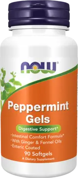 NOW Foods Peppermint Gels Ментово Масло - 90 гел капсули, 45 дози