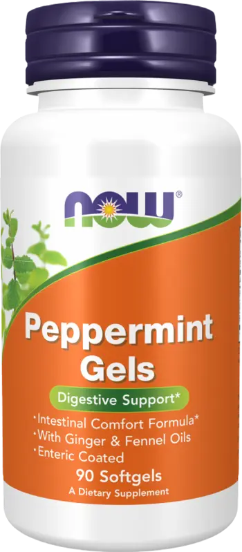 NOW Foods Peppermint Gels Ментово Масло - 90 гел капсули, 45 дози