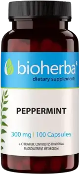 Bioherba Peppermint Leaf 300 mg Мента Лист за храносмилане и комфорт х 100 капсули