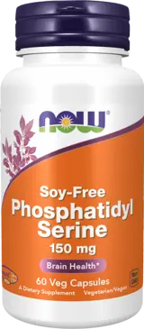 NOW Foods Phosphatidyl Serine 150 мг Soy-Free Фосфатидил Серин - 60 веге капсули, 60 дози