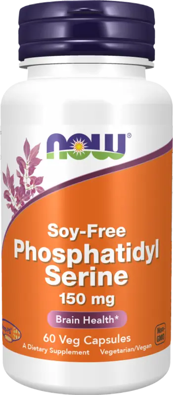 NOW Foods Phosphatidyl Serine 150 мг Soy-Free Фосфатидил Серин - 60 веге капсули, 60 дози