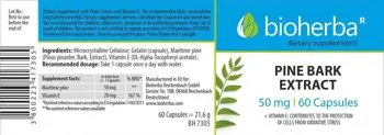 Bioherba Pine Bark Extract 50 mg Екстракт от приморски бор с Витамин Е х 60 капсули