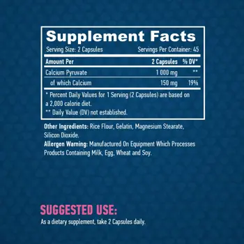 Пируват / HAYA Labs Pyruvate 500 mg - Блокър на мазнини