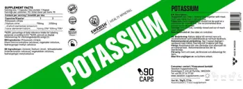 SWEDISH Supplements Potassium Citrate 166 мг Калий - 90 капсули, 30 дози
