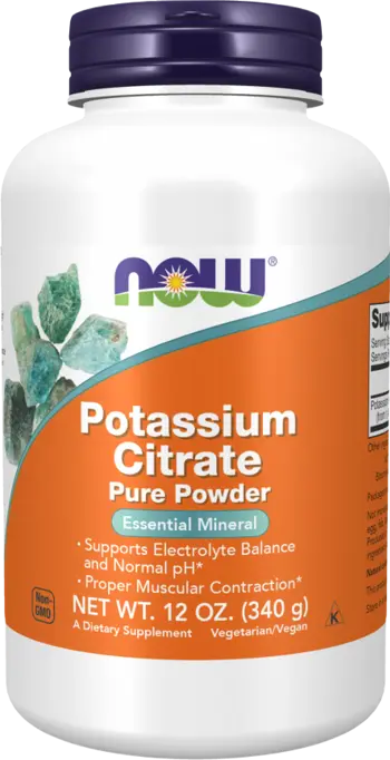 NOW Foods Potassium Citrate Powder Калий на Прах - 340 грама, 243 дози