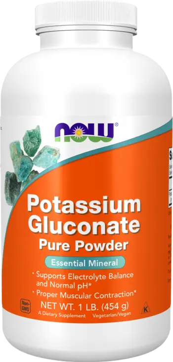 NOW Foods Potassium Gluconate Powder Калий на Прах - 454 грама, 206 дози