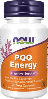 NOW Foods PQQ Energy 20 мг - 30 веге капсули, 30 дози