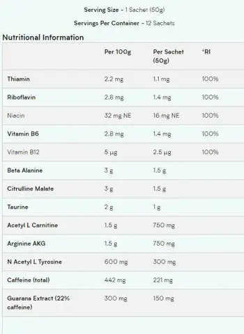 MyProtein Pre-Workout Gel Предтренировъчен Гел - 12 гела x 50 грама, 12 дози