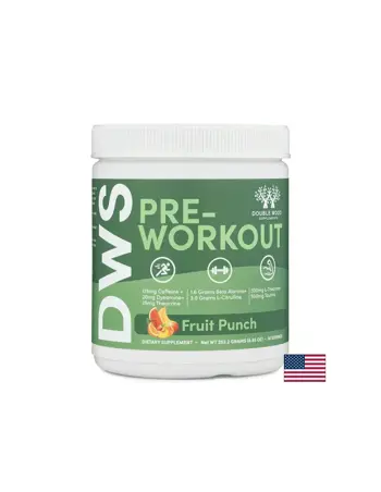 Double Wood Pre-Workout Енергия и издръжливост, плодов пунш, 253 g, 30 дози, прах