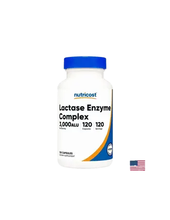 Nutricost Lactase Enzyme Complex 3000 ALU При лактозна непоносимост х 120 капсули