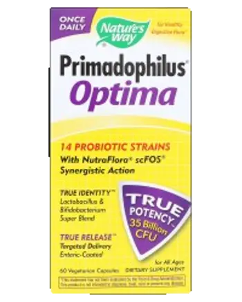 Nature's Way Primadophilus Optima 35 Billion CFU Пробиотик за храносмилане и имунитет 60 капсули