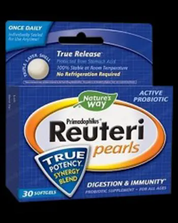 Nature's Way Primadophilus Reuteri Pearls 1 Billion Active Probiotics За храносмилане и имунитет х 30 Гел капсули