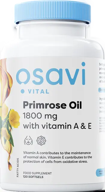Osavi Primrose Oil 1800 mg with Vitamin A & E За здрава и сияйна кожа