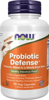NOW Foods Probiotic Defense™ Пробиотик с 13 Активни Бактериални Щама - 90 веге капсули, 90 дози