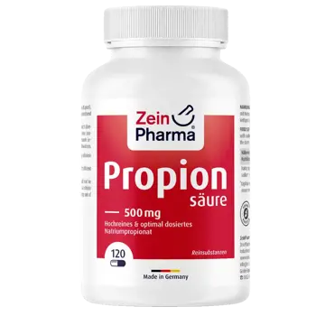 ZEINpharma Propionic Acid 500 mg Пропионова Киселина за здраве на червата и имунитета х 120 капсули