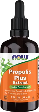 NOW Foods Propolis Plus Extract Liquid Течен Пчелен Прополис Ектракт - 60 мл, 37 дози
