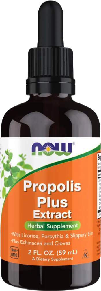 NOW Foods Propolis Plus Extract Liquid Течен Пчелен Прополис Ектракт - 60 мл, 37 дози