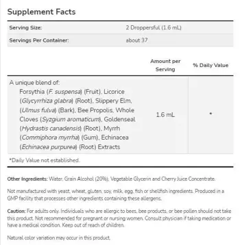 NOW Foods Propolis Plus Extract Liquid Течен Пчелен Прополис Ектракт - 60 мл, 37 дози