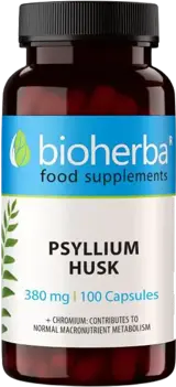 Bioherba Psyllium Husk 380 mg Индийски живовляк за храносмилане и контрол на теглото х 100 капсули