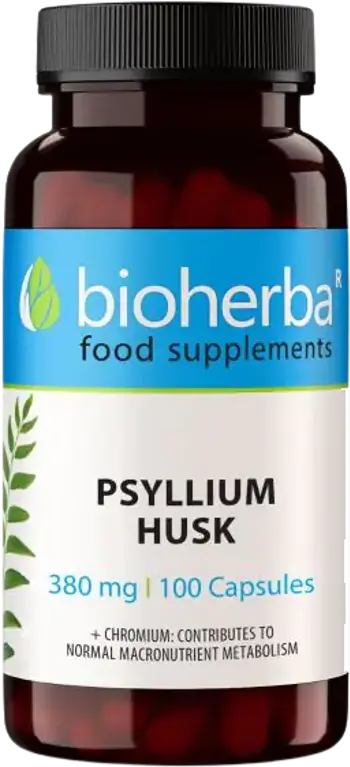 Bioherba Psyllium Husk 380 mg Индийски живовляк за храносмилане и контрол на теглото х 100 капсули