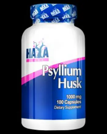 HAYA LABS Psyllium Husk 500 мг Псилиум Хуск - 100 веган капсули, 50 дози