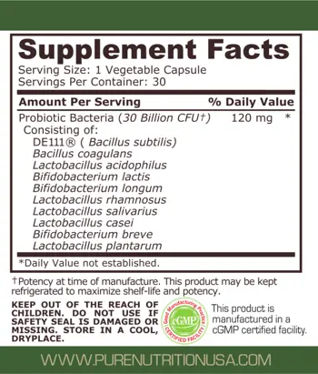 Pure Nutrition 30 BILLION BIOTIC 30 Милиарда Биотик - 30 капсули, 30 дози