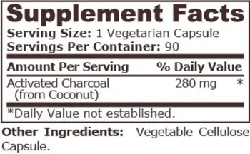 Pure Nutrition ACTIVATED CHARCOAL Активен Въглен - 90 веге капсули, 90 дози