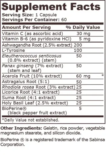 Pure Nutrition ADRENAL SUPPORT Анти Стрес Формула - 60 капсули, 60 дози