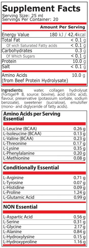 Pure Nutrition AMINO 10 000 Течни Аминокиселини FRUIT PUNCH - 20 ампули x 25 мл, 20 дози