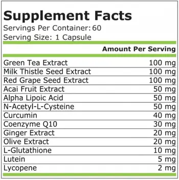 Pure Nutrition ANTIOXIDANT COMPLEX Антиоксидант Комплекс - 60 капсули, 60 дози