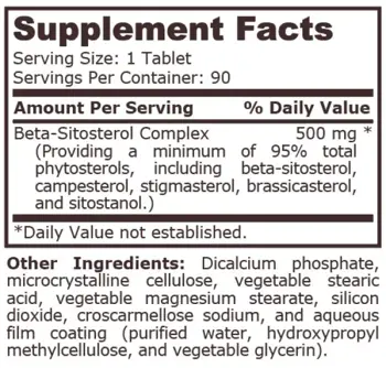Pure Nutrition BETA SITOSTEROL COMPLEX 500 мг Бета-Ситостерол Комплекс - 90 таблетки, 90 дози