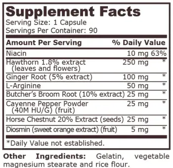 Pure Nutrition BLOOD CIRCULATION SUPPORT Формула за Подобряване на Кръвообръщението - 90 капсули, 90 дози