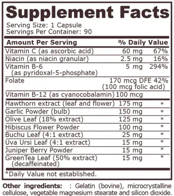 Pure Nutrition BLOOD PRESSURE SUPPORT Формула за Регулиране на Кръвното Налягане - 90 капсули, 90 дози