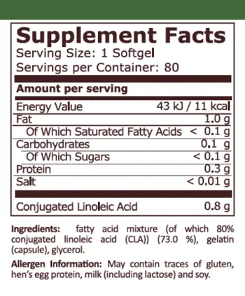 Pure Nutrition CLA 800 мг - 80 гел капсули, 80 дози