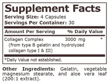 Pure Nutrition COLLAGEN PEPTIDES 750 мг Kолагенови Пептиди - 120 капсули, 30 дози