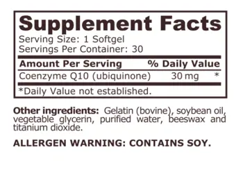 Pure Nutrition CoQ10 30 мг Коензим Q10 - 30 гел капсули, 30 дози