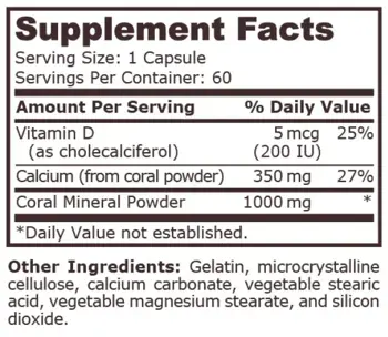 Pure Nutrition CORAL CALCIUM Коралов Калций - 60 капсули, 60 дози