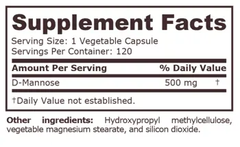 Pure Nutrition D-MANNOSE 500 мг D-Маноза - 120 веге капсули, 120 дози
