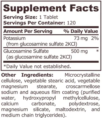 Pure Nutrition GLUCOSAMINE SULFATE 500 мг Глюкозамин Сулфат - 120 таблетки, 120 дози