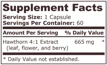 Pure Nutrition HAWTHORN EXTRACT Екстракт от Глог - 60 капсули, 60 дози