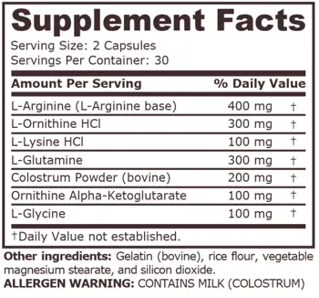 Pure Nutrition HGH SUPPORT Формула за Естествено Производство на Хормон на Растежа - 60 капсули, 30 дози