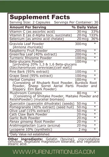 Pure Nutrition IMMUNE SUPPORT Имунна Система - 60 капсули, 30 дози
