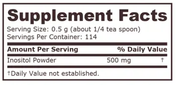 Pure Nutrition INOSITOL POWDER Инозитол на Прах - 57 грама, 114 дози