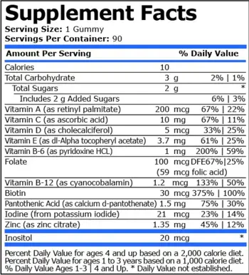 Pure Nutrition KIDS VITAMINS CHERRY, STRAWBERRY AND ORANGE Детски Витамини - 90 дъвчащи таблетки, 90 дози