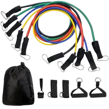 Pure Nutrition КОМПЛЕКТ ТРЕНИРОВЪЧНИ ЛАСТИЦИ RESISTANCE CABLE SET - 11 части
