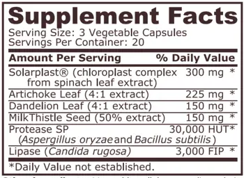 Pure Nutrition LIVER COMPLEX Формула в Подкрепа на Черния Дроб - 60 капсули, 20 дози