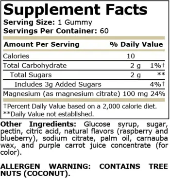 Pure Nutrition MAGNESIUM CITRATE MIXED BERRY 100 мг Магнезиев Цитрат - 60 гъмита, 60 дози